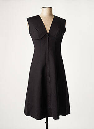 Robe mi-longue sans manche sans manche noir WOLFORD femme