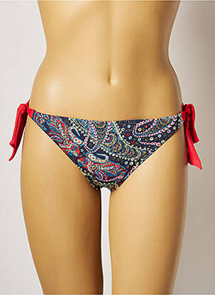 Bas de maillot de bain fermeture liens à nouer bikini bleu CHERRY BEACH femme