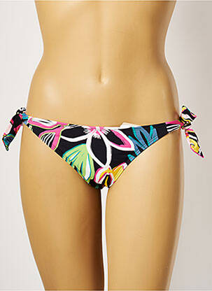 Bas de maillot de bain imprimé fleurs bikini noir CHERRY BEACH femme
