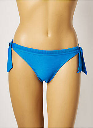 Bas de maillot de bain tissage texturé bikini bleu CHERRY BEACH femme