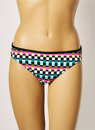 Bas de maillot de bain effet matière satinée culotte noir CHERRY BEACH femme