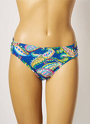 Bas de maillot de bain effet matière satinée culotte bleu BELCOR femme