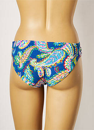 Bas de maillot de bain effet matière satinée culotte bleu BELCOR femme