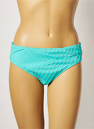 Bas de maillot de bain effet matière satinée culotte bleu LOU femme