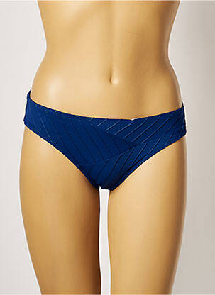Bas de maillot de bain tissage texturé culotte bleu LOU femme