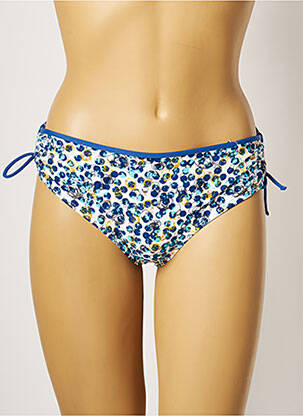 Bas de maillot de bain effet matière satinée culotte bleu BELCOR femme