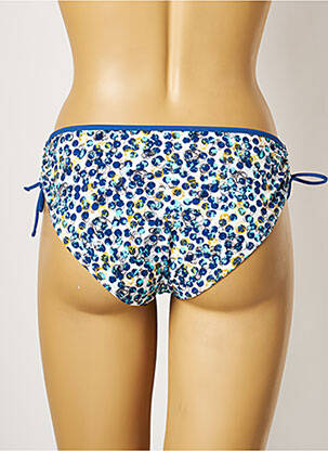 Bas de maillot de bain effet matière satinée culotte bleu BELCOR femme