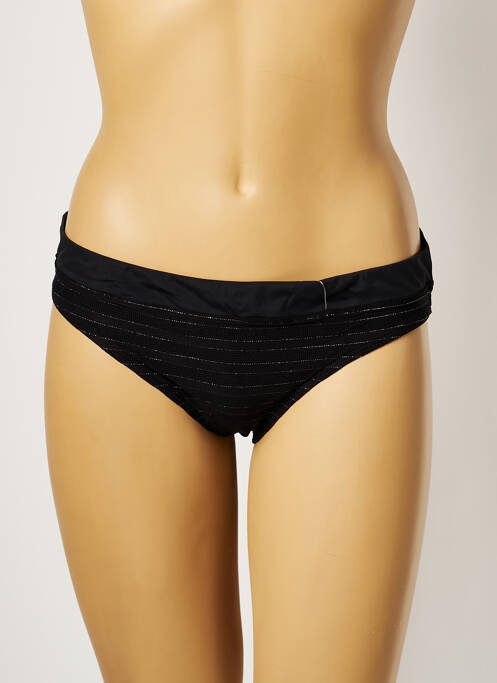 Bas de maillot de bain effet matière satinée culotte noir LOU femme