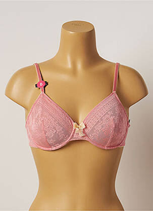 Soutien-gorge tissage dentelle haut soutien-gorge emboitant rose INTIMA CHERRY femme