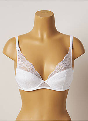 Soutien-gorge tissage dentelle haut soutien-gorge avec mousse de rembourrage amovible blanc FEMILET femme
