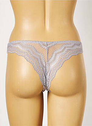 Tanga micro fibres gris ROSA JUNIO femme
