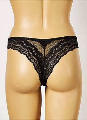 Tanga micro fibres noir ROSA JUNIO femme