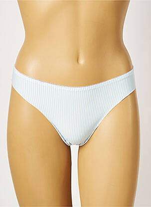 Tanga micro fibres bleu ROSA JUNIO femme
