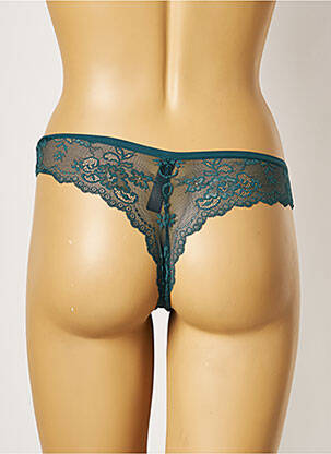Tanga tissage satiné vert PASSIONATA femme