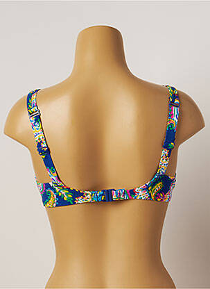Haut de maillot de bain stretch haut soutien-gorge emboitant bleu BELCOR femme