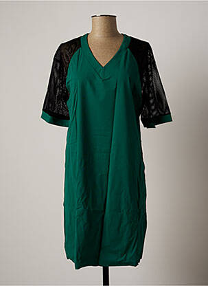 Robe mi-longue manches courtes manches courtes vert WOLFORD femme