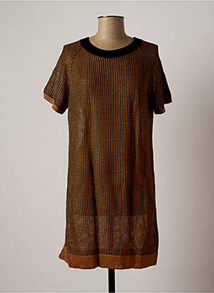 Robe pull stretch manches courtes marron WOLFORD femme