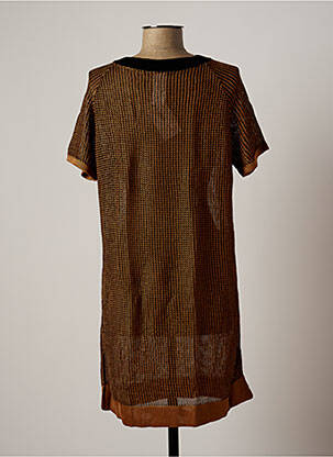 Robe pull resserrée sur le bas manches courtes marron WOLFORD femme