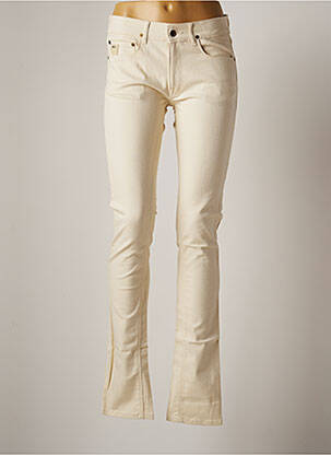 Jeans coupe droite broderie rivets taille normale beige APRIL 77 femme