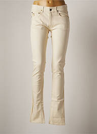 Jeans coupe droite broderie rivets taille normale beige APRIL 77 femme