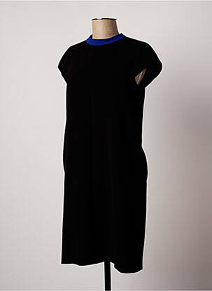 Robe courte fermeture zippée au dos manches courtes noir PAULE KA femme