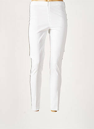Pantalon slim taille haute taille haute blanc LAUREN VIDAL femme