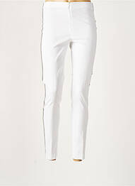 Pantalon slim stretch taille haute blanc LAUREN VIDAL femme