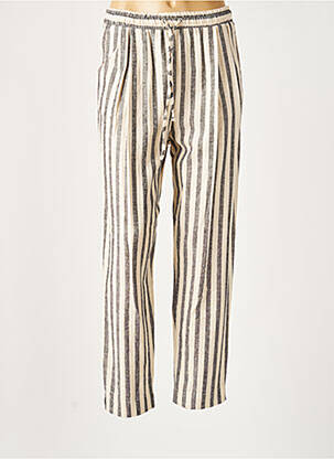 Pantalon droit tissage popeline taille normale beige LAUREN VIDAL femme
