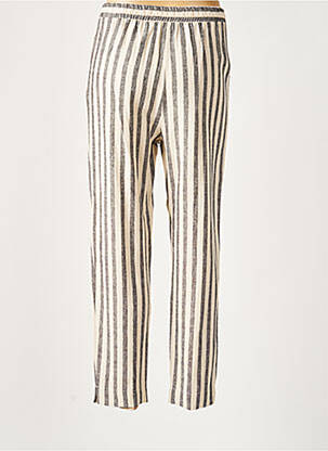 Pantalon droit tissage popeline taille normale beige LAUREN VIDAL femme