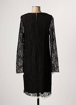 Robe mi-longue manches longues manches longues noir LAUREN VIDAL femme