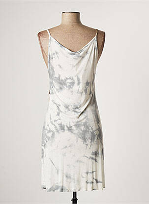 Robe mi-longue col v fines bretelles gris LAUREN VIDAL femme