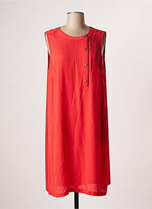 Robe mi-longue sans manche sans manche rouge LAUREN VIDAL femme