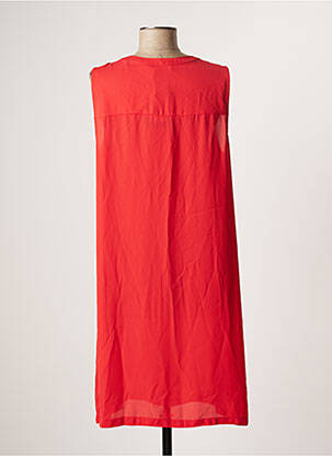 Robe mi-longue sans manche sans manche rouge LAUREN VIDAL femme