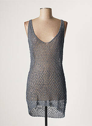 Robe mi-longue sans manche sans manche bleu LAUREN VIDAL femme