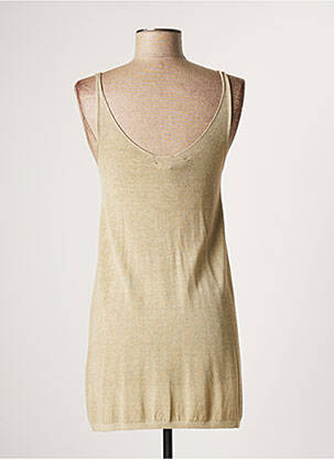 Pull tunique stretch sans manche beige LAUREN VIDAL femme