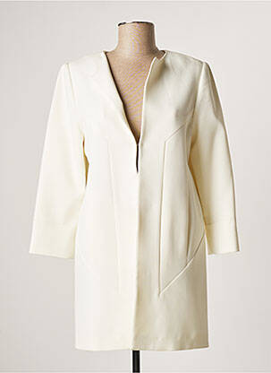 Manteau long poches sans capuche beige LAUREN VIDAL femme