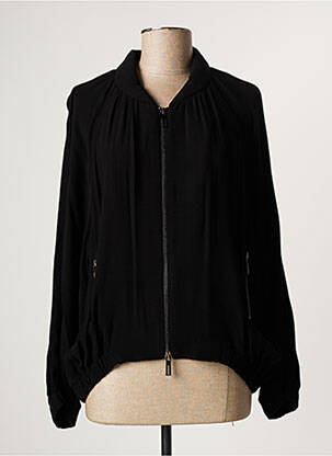 Veste casual col rond noir LAUREN VIDAL femme