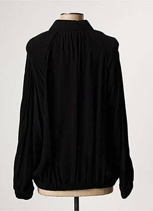 Veste casual col rond noir LAUREN VIDAL femme