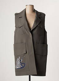 Veste casual col tailleur vert LAUREN VIDAL femme