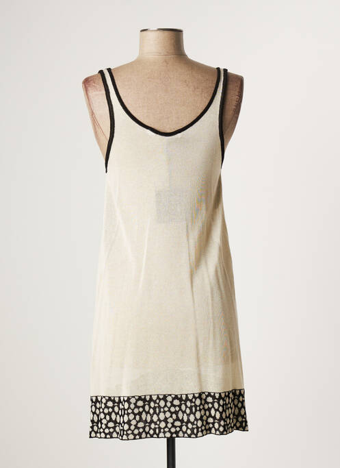 Pull tunique beige LAUREN VIDAL pour femme