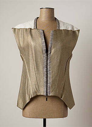 Veste casual coupe cintrée jaune LAUREN VIDAL femme