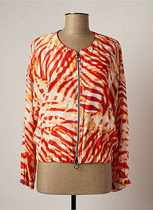 Veste casual col rond rouge LAUREN VIDAL femme