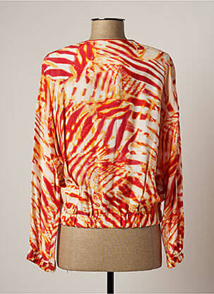 Veste casual col rond rouge LAUREN VIDAL femme