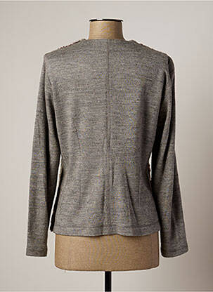 Veste casual col rond gris LAUREN VIDAL femme