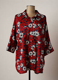 Chemisier poches poitrine manches 3/4 rouge LAUREN VIDAL femme