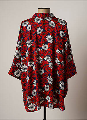 Chemisier poches poitrine manches 3/4 rouge LAUREN VIDAL femme