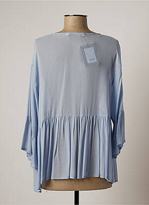 Chemisier coupe droite manches 3/4 bleu LAUREN VIDAL femme