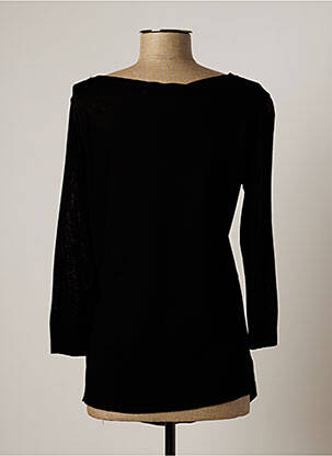 Pull coupe cintrée manches 3/4 noir LAUREN VIDAL femme