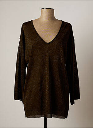Pull col v manches longues vert LAUREN VIDAL femme
