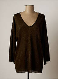 Pull col v manches longues vert LAUREN VIDAL femme